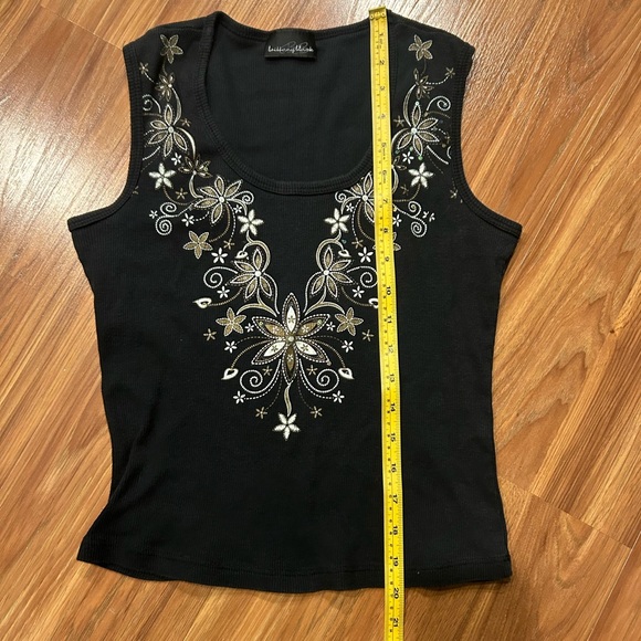 BB Brittney Women’s Ribbed Boho Tank Top Black Size Small - Picture 4 of 4